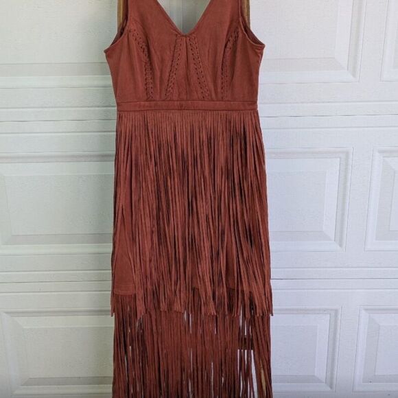 Idyllwind by Miranda Lambert Brixworth Terracotta Fringe Mini Dress - Picture 8 of 15